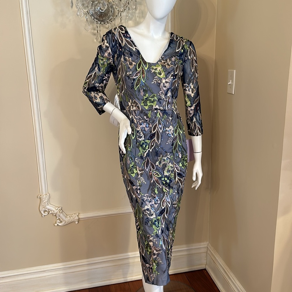 JS Collections Women's Floral Sheath Dresses size 4 - Picture 10 of 14